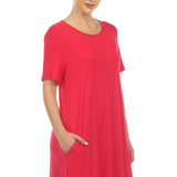 Women's Short Sleeve Midi Dress - DressbarnDresses