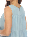 Women's Sleeveless Tiered Chambray Midi Dress - DressbarnDresses