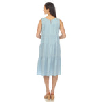 Women's Sleeveless Tiered Chambray Midi Dress - DressbarnDresses