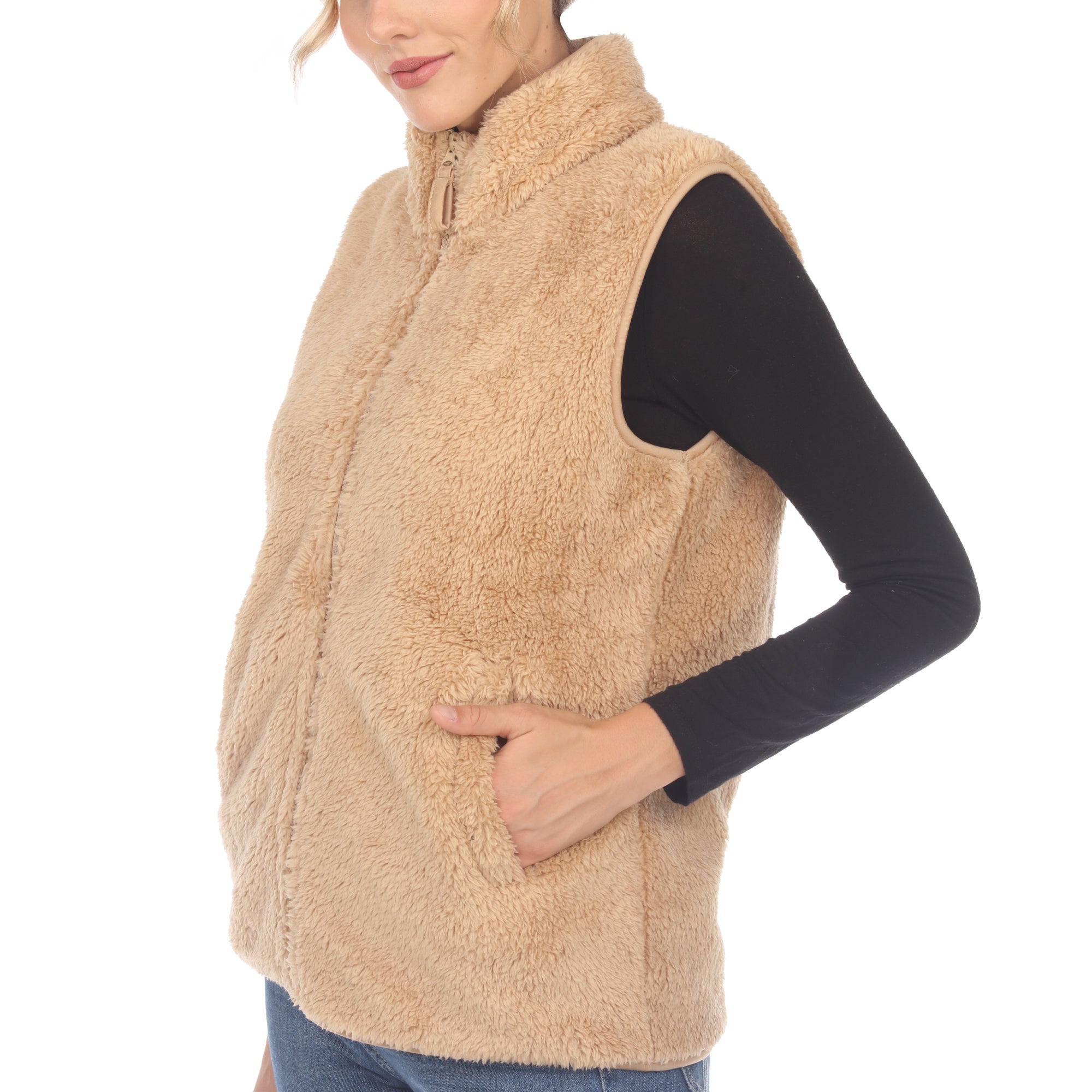 Women's Zip up sherpa vest - DressbarnVests