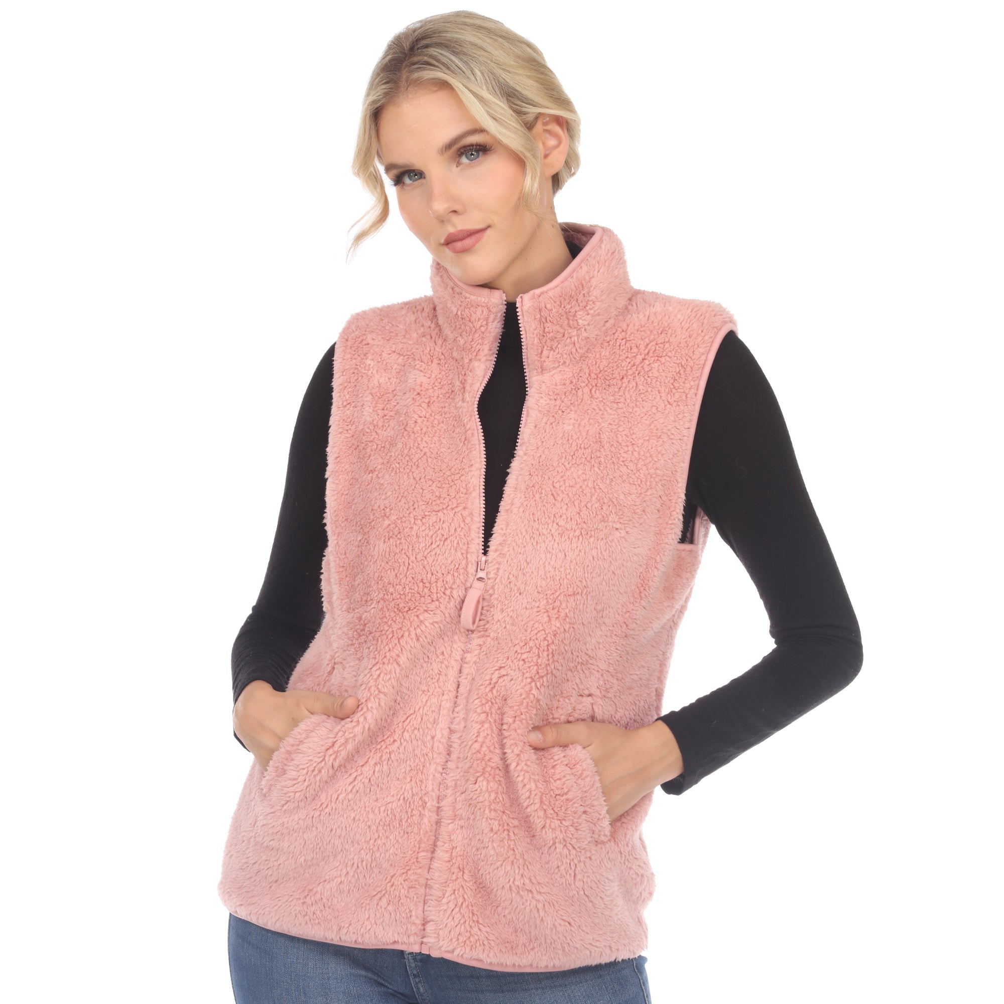 Women's Zip up sherpa vest - DressbarnVests