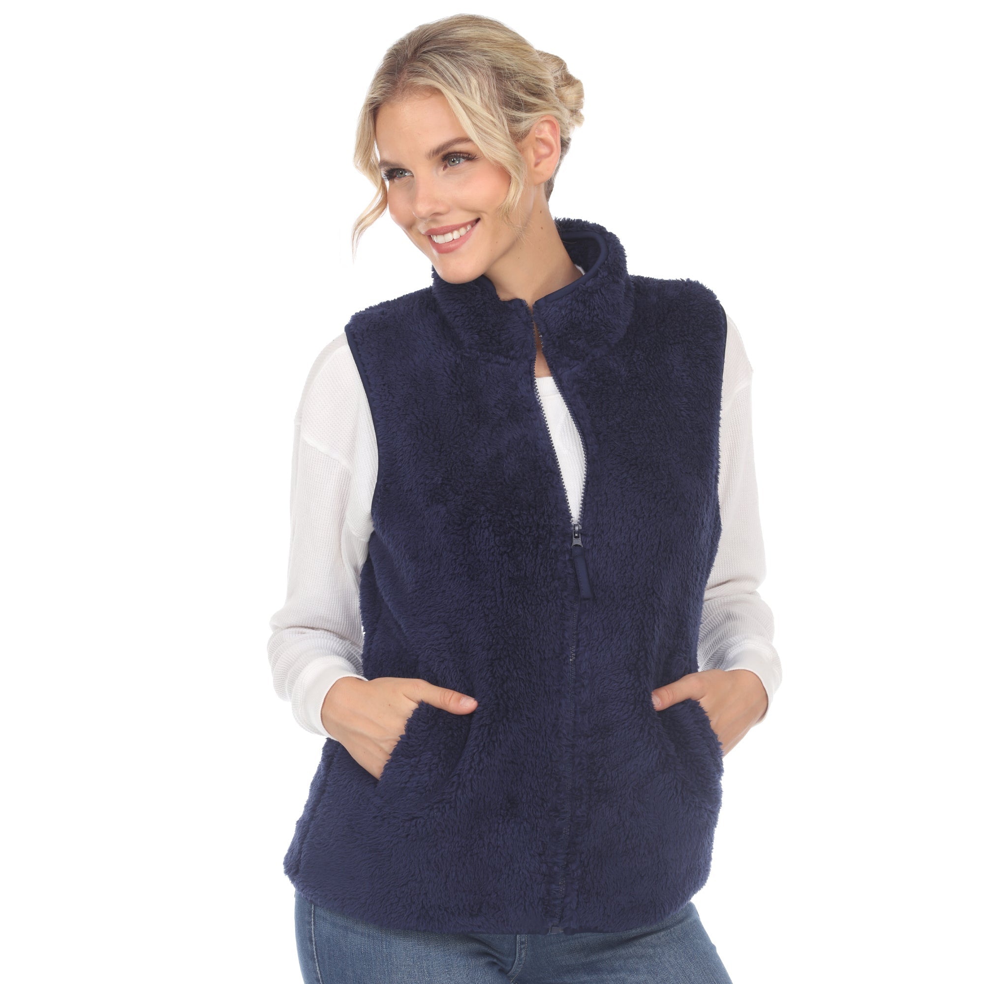 Women's Zip up sherpa vest - DressbarnVests