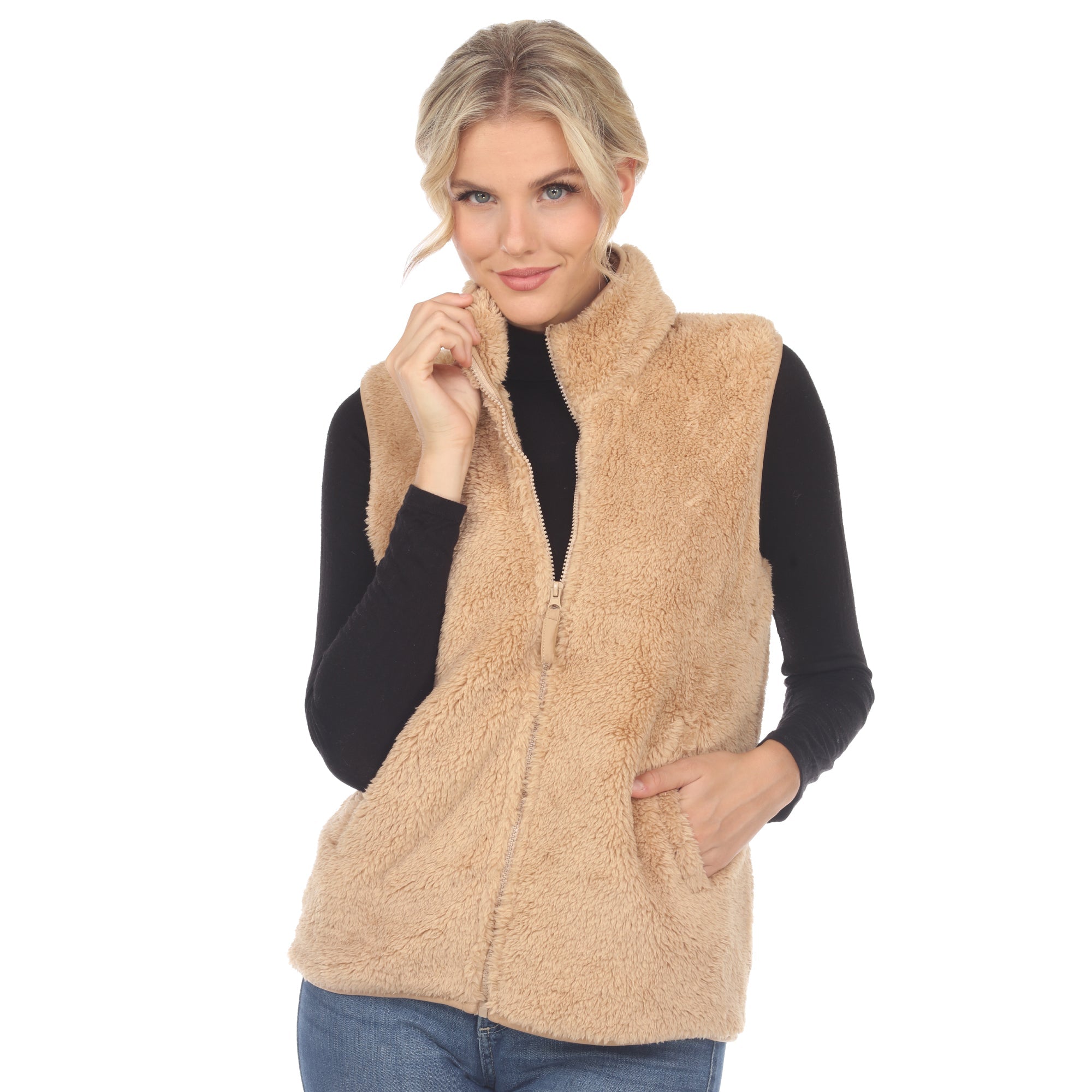 Women's Zip up sherpa vest - DressbarnVests