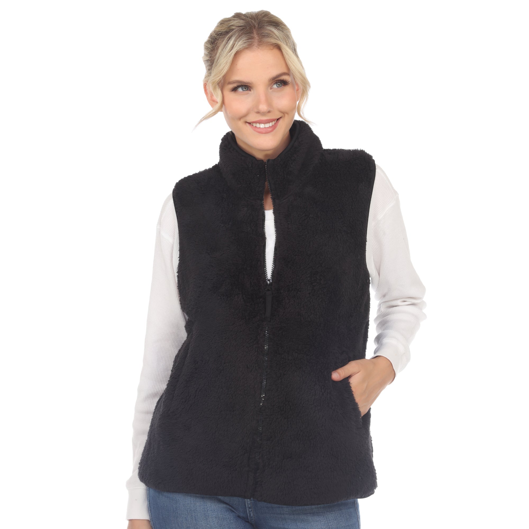 Women's Zip up sherpa vest - DressbarnVests