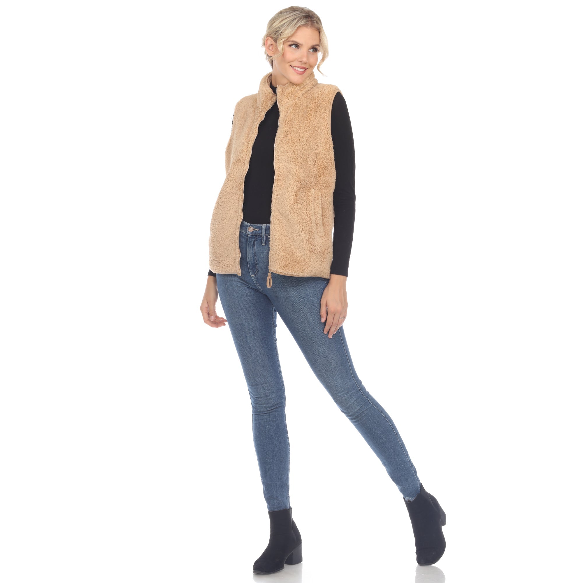 Women's Zip up sherpa vest - DressbarnVests