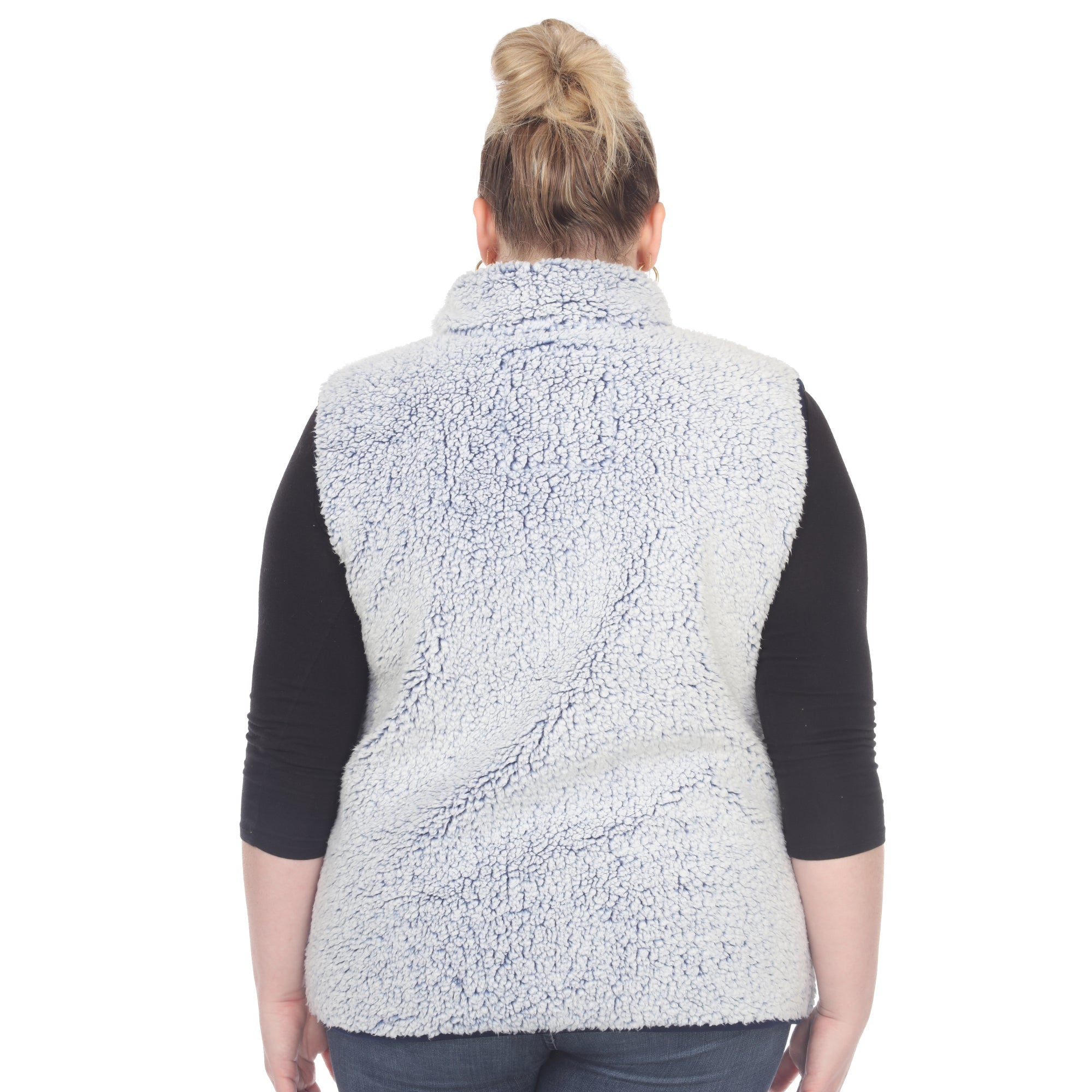 Zip up sherpa vest - Plus - DressbarnVests