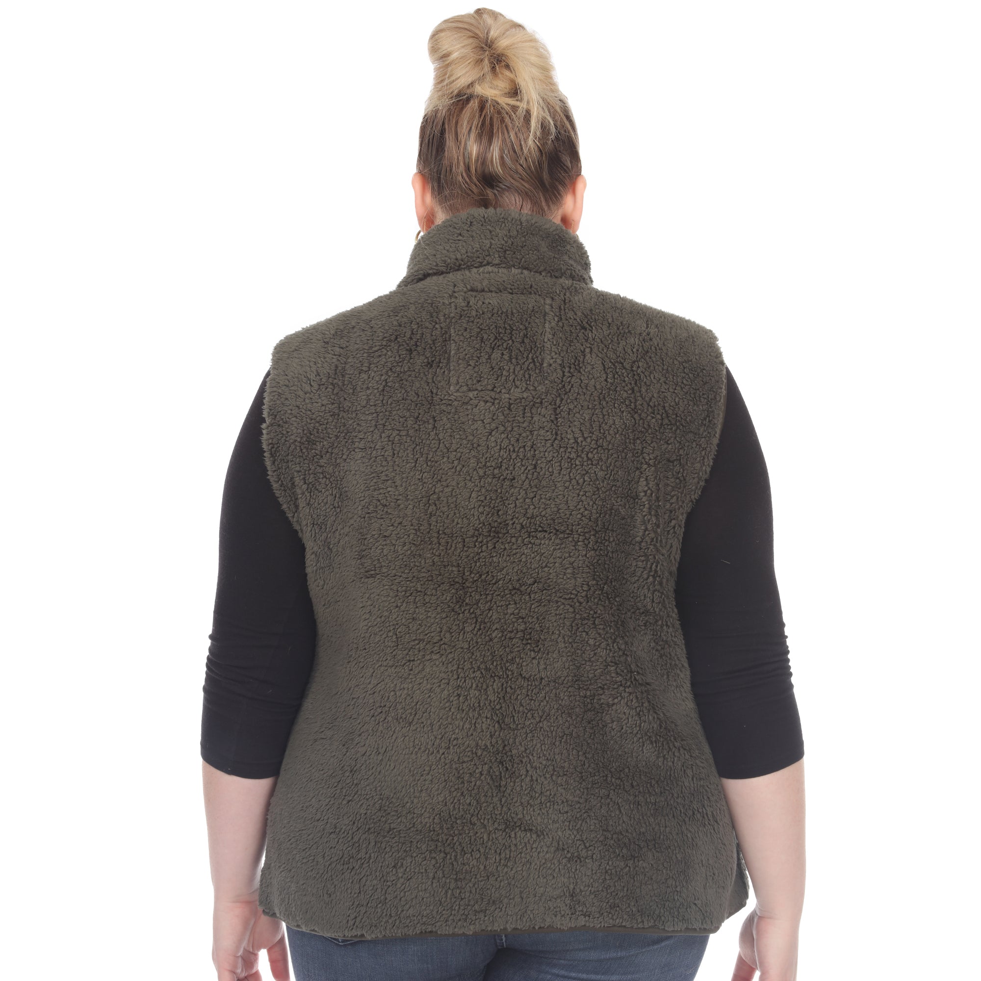 Zip up sherpa vest - Plus - DressbarnVests