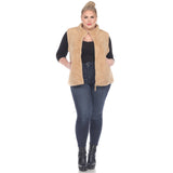 Zip up sherpa vest - Plus - DressbarnVests