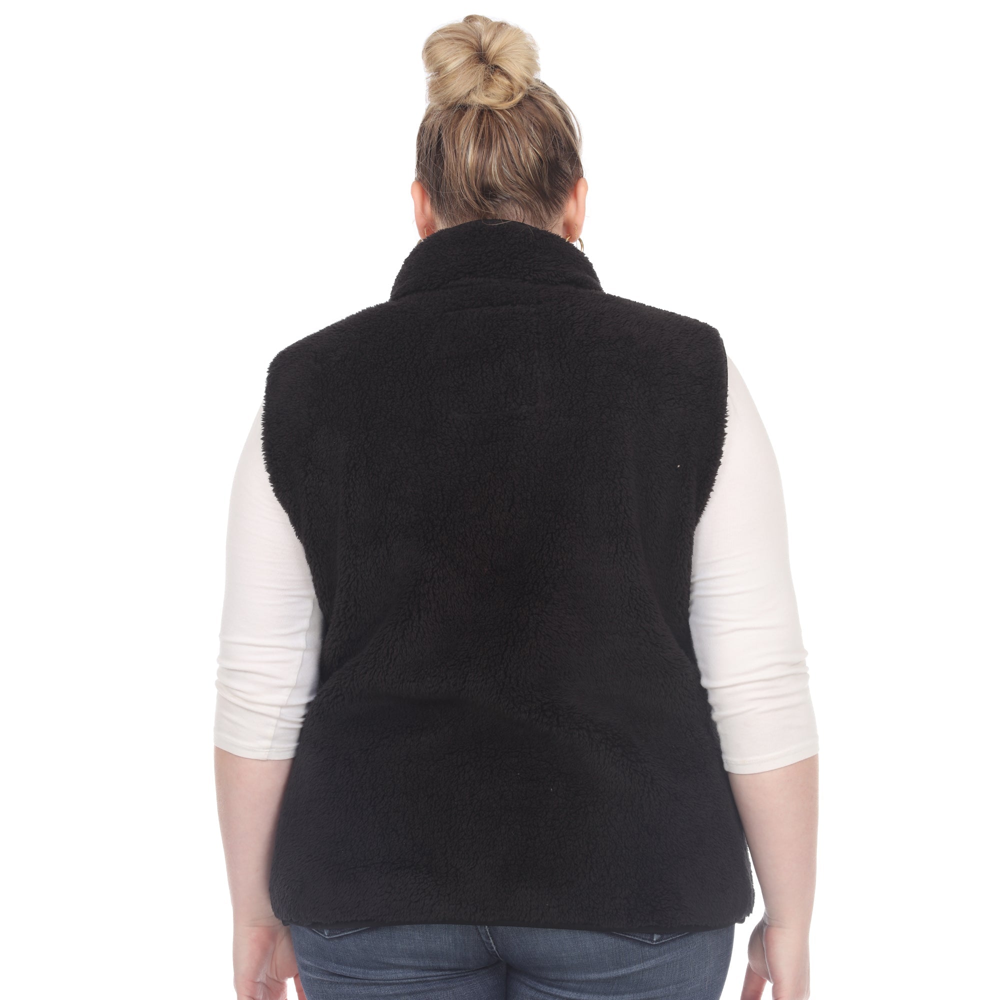 Zip up sherpa vest - Plus - DressbarnVests