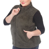 Zip up sherpa vest - Plus - DressbarnVests