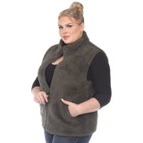 Zip up sherpa vest - Plus - DressbarnVests