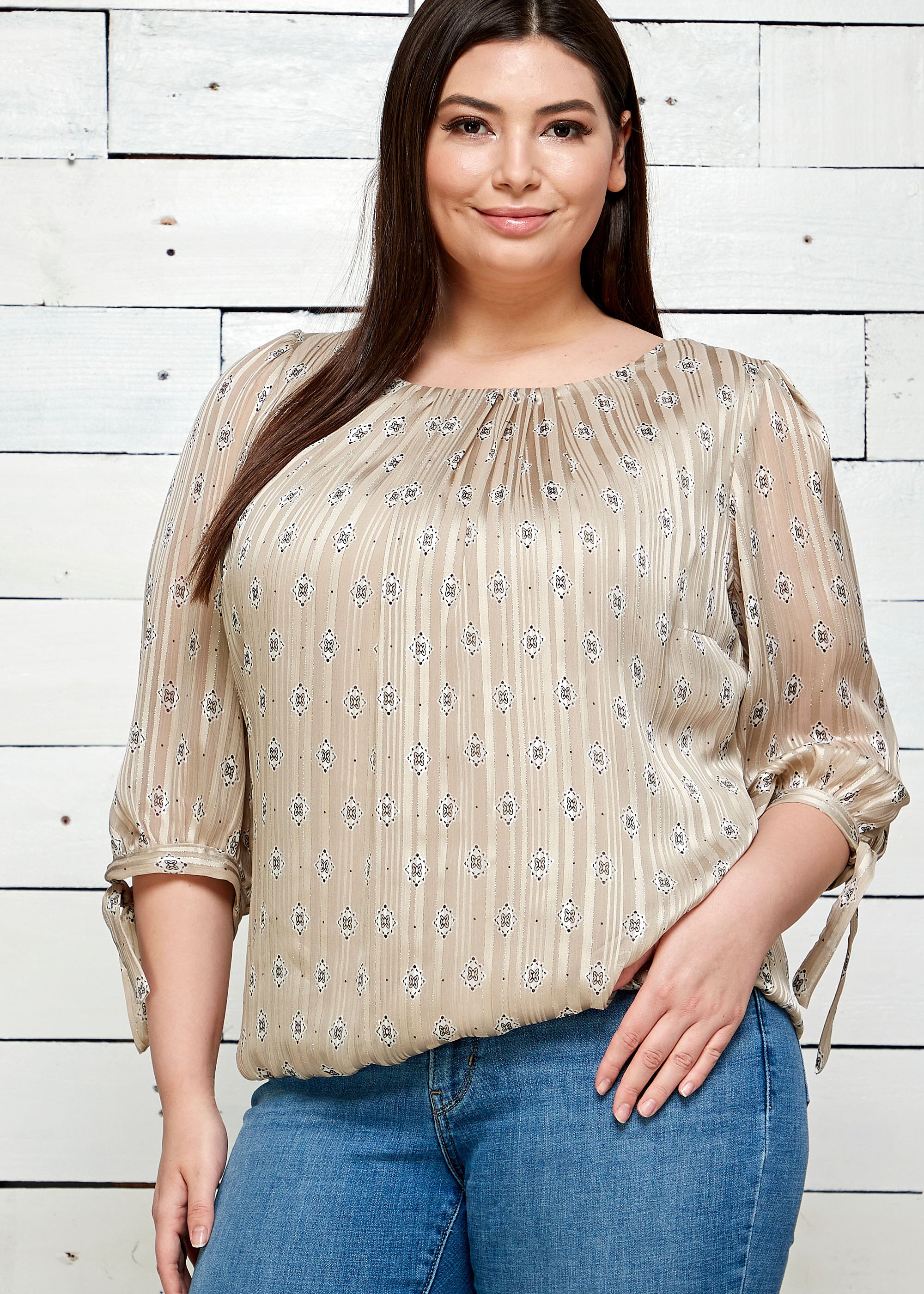 Roz-&-Ali-Stripped-Bubble-Blouse-Plus-Shirts-&-Blouses