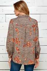 Figueroa & Flower Long Sleeve Embroidered Floral Shacket